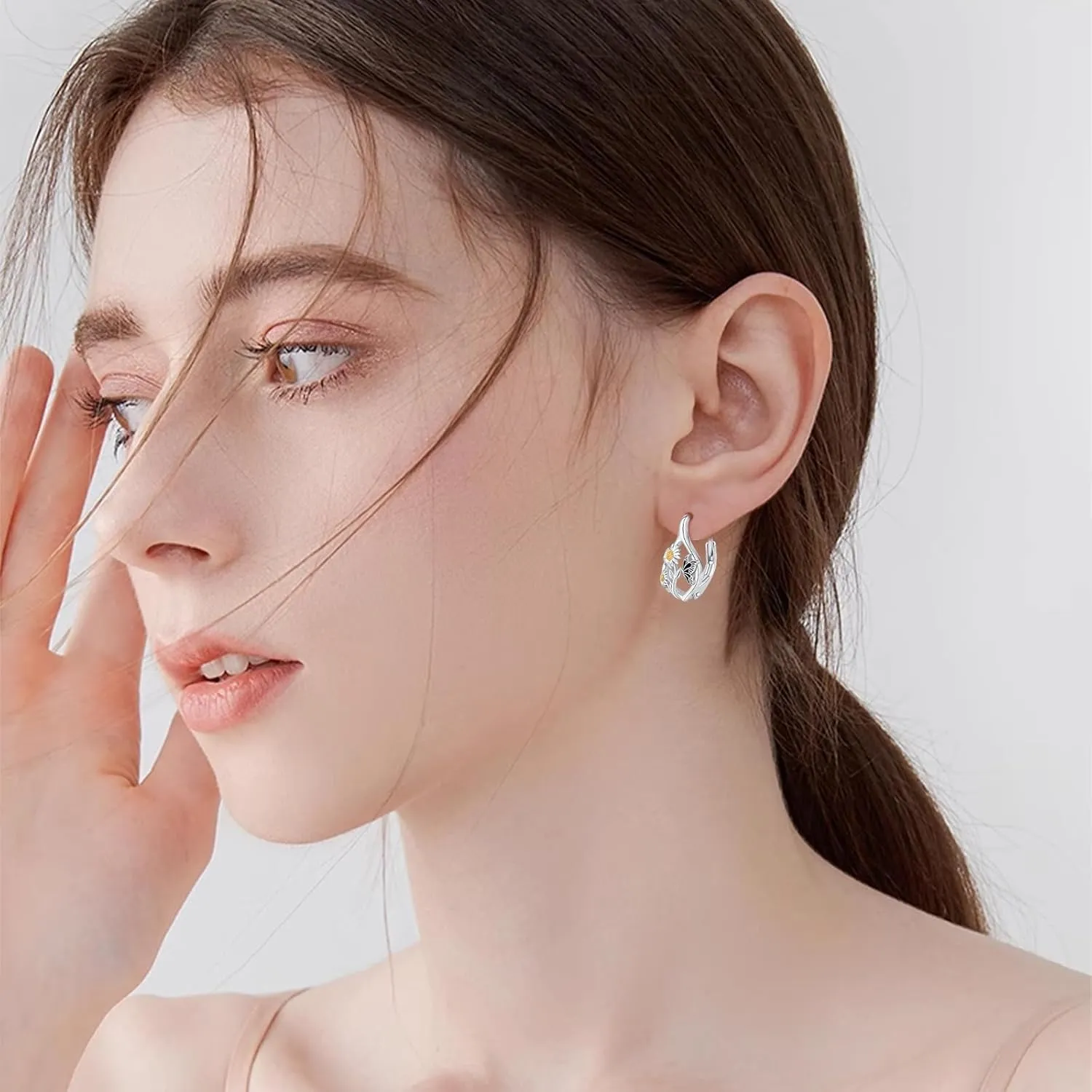 Hypoallergenic Panda/Highland Cow/Elephant/Dragonfly/Cat Hoop Earrings for Women 925 Sterling Silver Animal Leverback Hoop Earrings Jewelry Gifts for Sensitive Ears