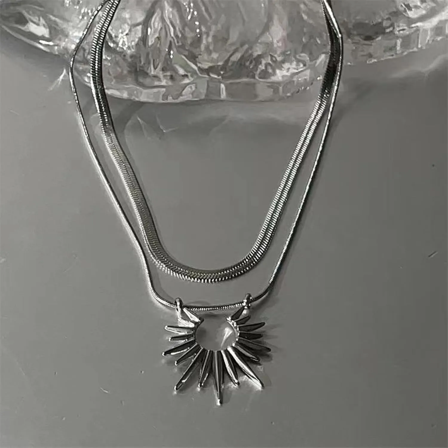 Irregular Y2k Double Layered Mango Necklace for Women with Collarbone Chain Fashionable and Versatile Women's