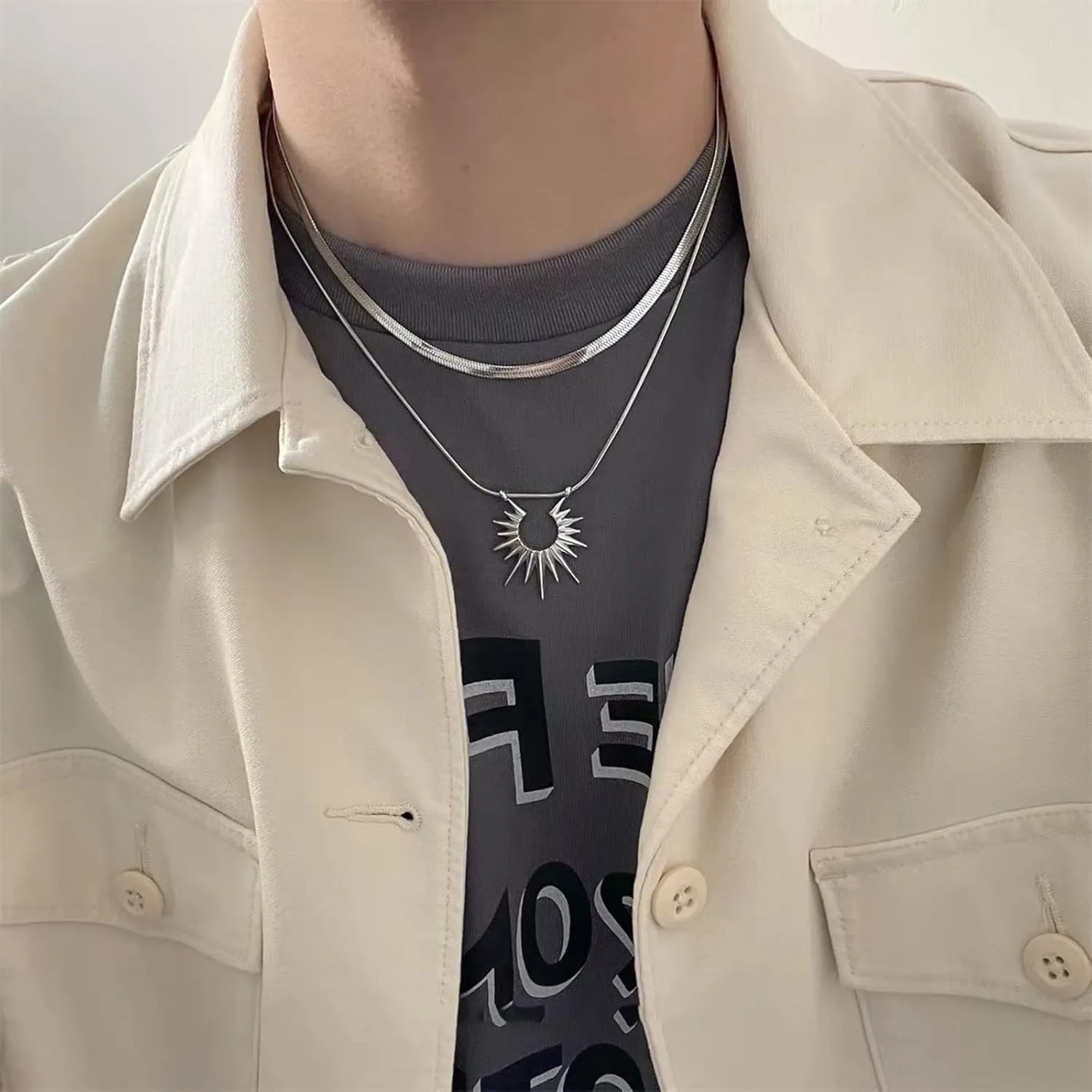 Irregular Y2k Double Layered Mango Necklace for Women with Collarbone Chain Fashionable and Versatile Women's