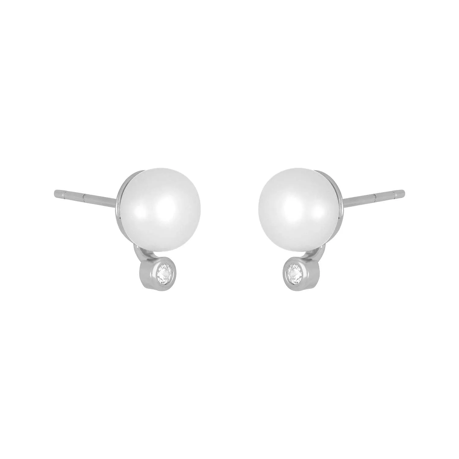 ISADORE PEARL STUDS: GOLD