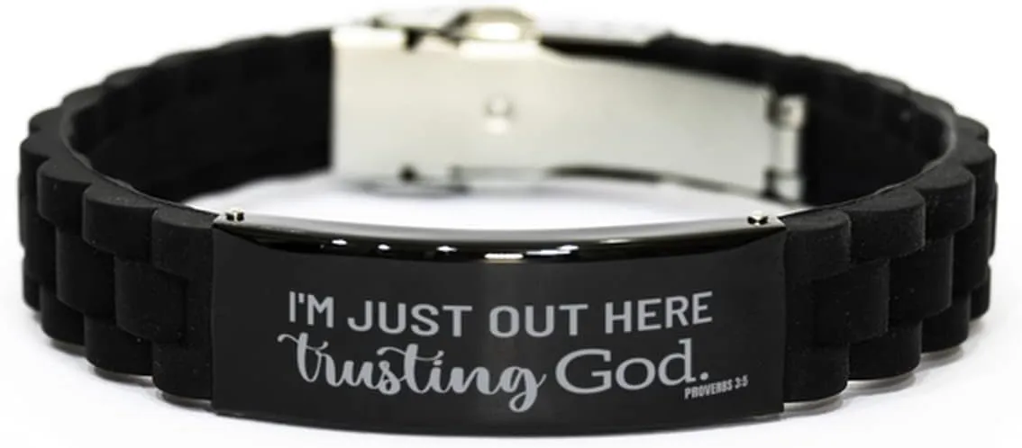 Israel Prayer Glidelock Clasp Bracelet, I'm Just Out Here Trusting God, Israel Prayer Gifts, Birthday Jewelry for Her Mother Daughter