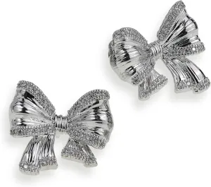 JeanBeau Bow Stud Earrings for Women, Gold Plated Cute Ribbon Bow Knot Sterling Silver Cartilage Studs Hypoallergenic Holiday Party Prom Statement Jewelry Gift