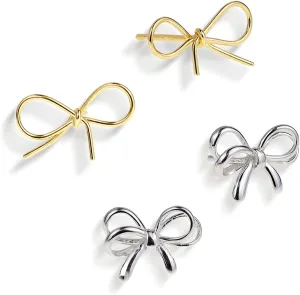 JeanBeau Small Bow Stud Earrings for Women Cute Ribbon Bowknot Studs Cartilage Hypoallergenic Holiday Party Prom Trendy Jewelry Gift
