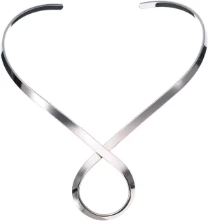 Jerollin Gold/Silver Choker Collar Necklaces for Women, Stainless Steel Gold Statement Necklace Open Choker Bib Necklace African Jewelry Necklace