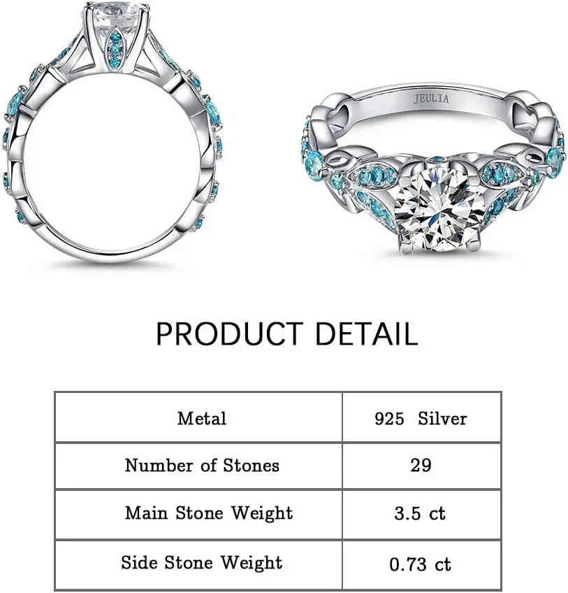 Jeulia 4.3 Carat Personalized Sterling Silver Butterfly Rings for Women Purple Amethyst Bridal Round Cut Wedding Engagement Eternity Valentine's Promise Ring Set