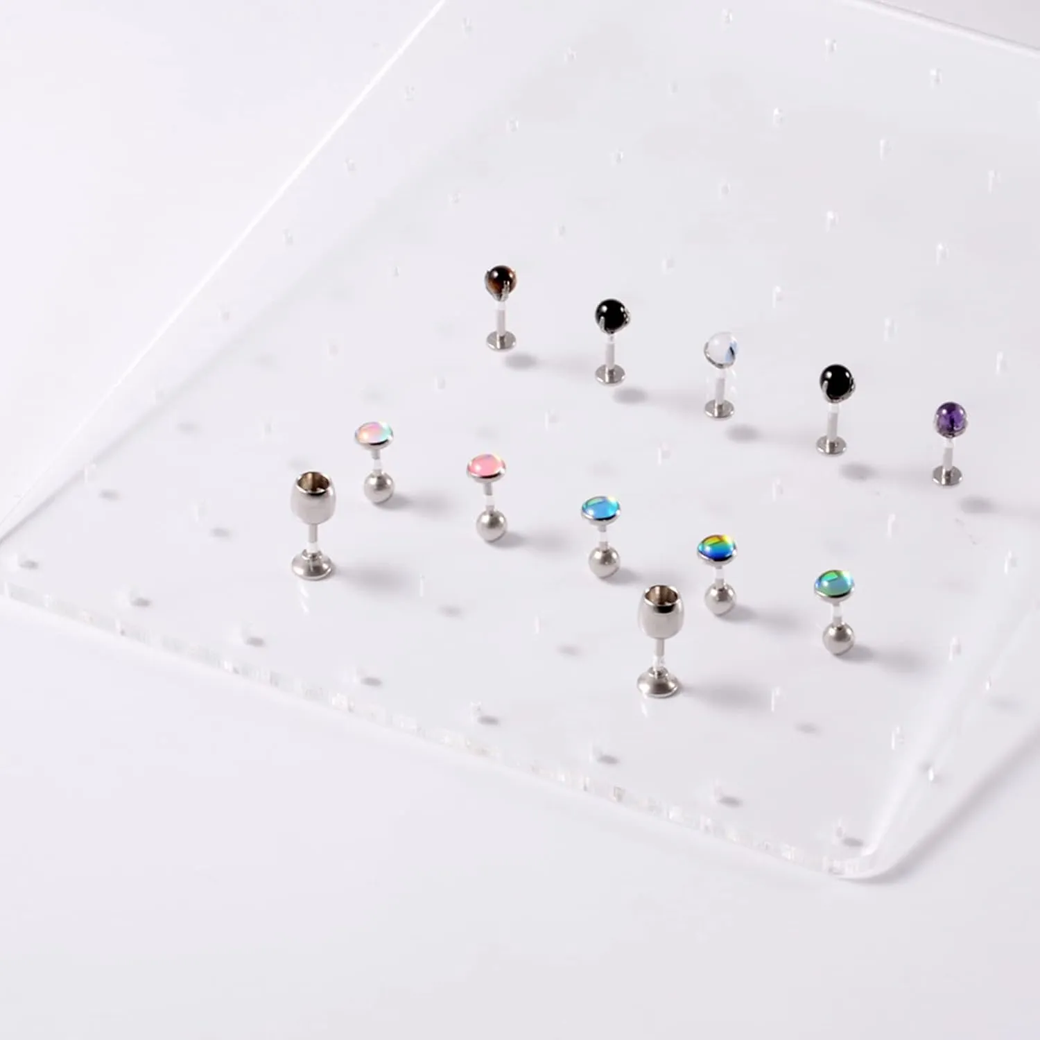 Jewelry Display Rack Lip Tongue Ear Studs Ring Display Holder Transparent E