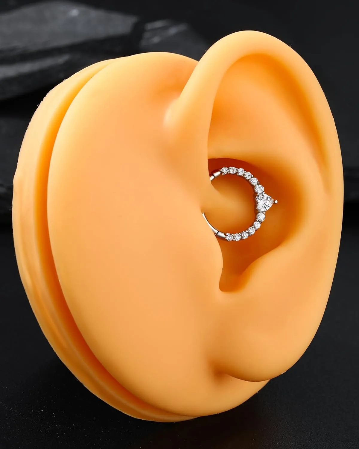 Jewseen 16g Septum Rings 316L Surgical Steel Heart Cartilage Hoop Earrings Daith Piercing Jewelry Tragus Helix Earrings for Women Men