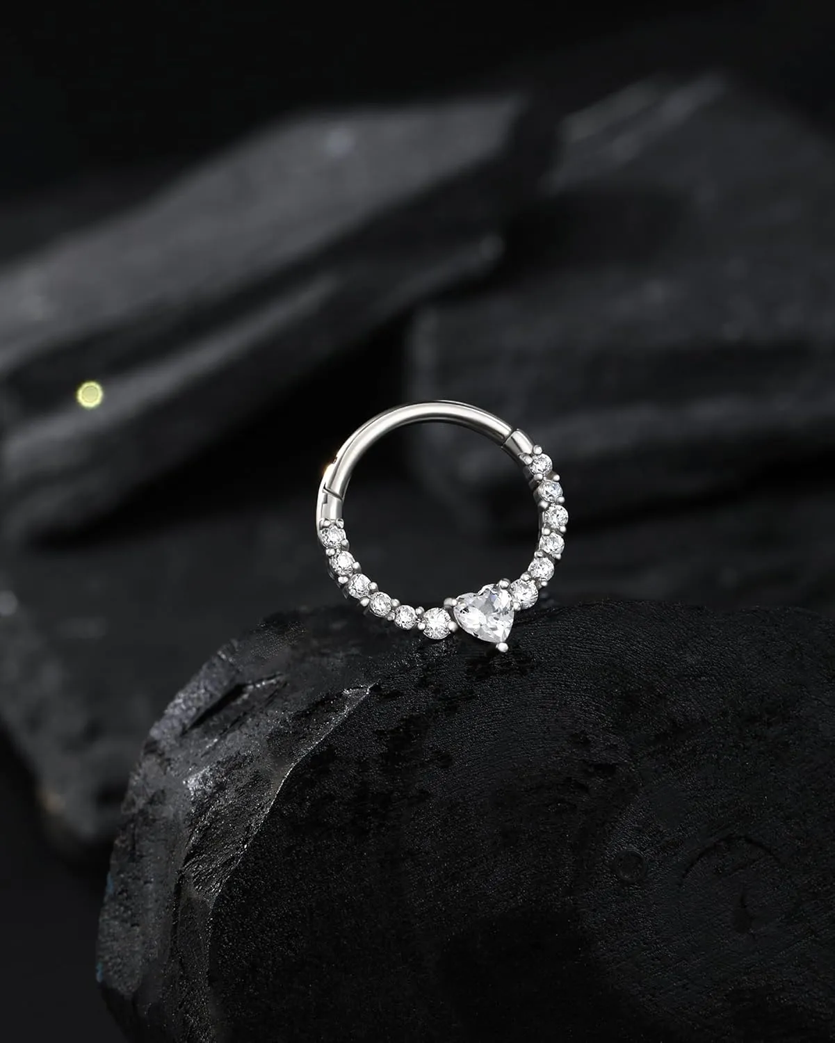 Jewseen 16g Septum Rings 316L Surgical Steel Heart Cartilage Hoop Earrings Daith Piercing Jewelry Tragus Helix Earrings for Women Men