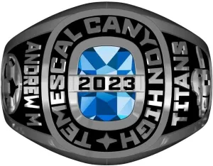 JNJ Customizable Class Ring for Men high school and college graduates, Sterling Silver, Birthstone Class Ring, Suqare stone, Modern Collection-Jour Nouveau Jewelry