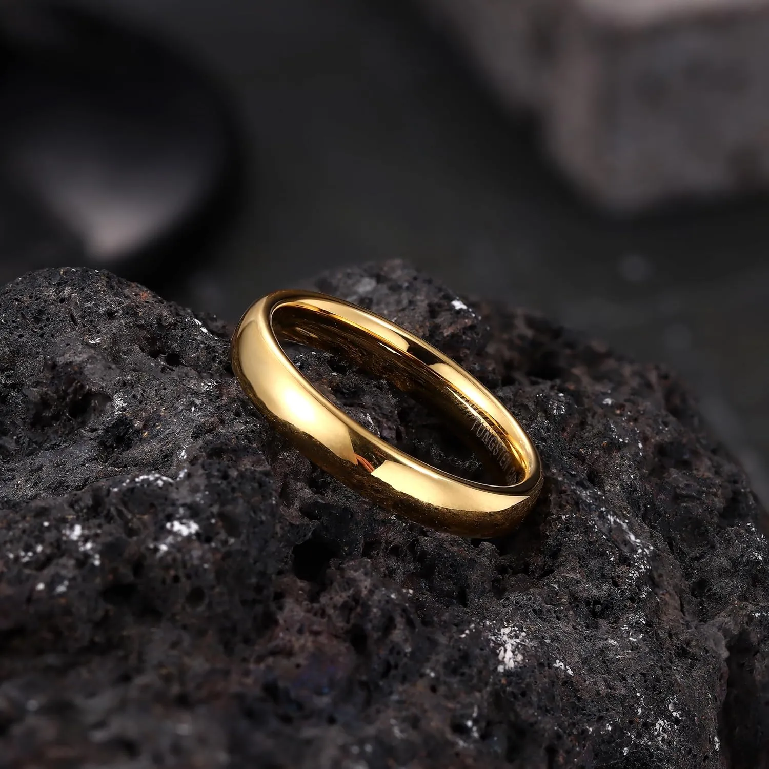 Jstyle 2mm 4mm Tungsten Rings for Men Women Hypoallergenic Wedding Band Rings Gold/Silver Domed High Polish Comfort Fit Size 6-12 Not Tarnished