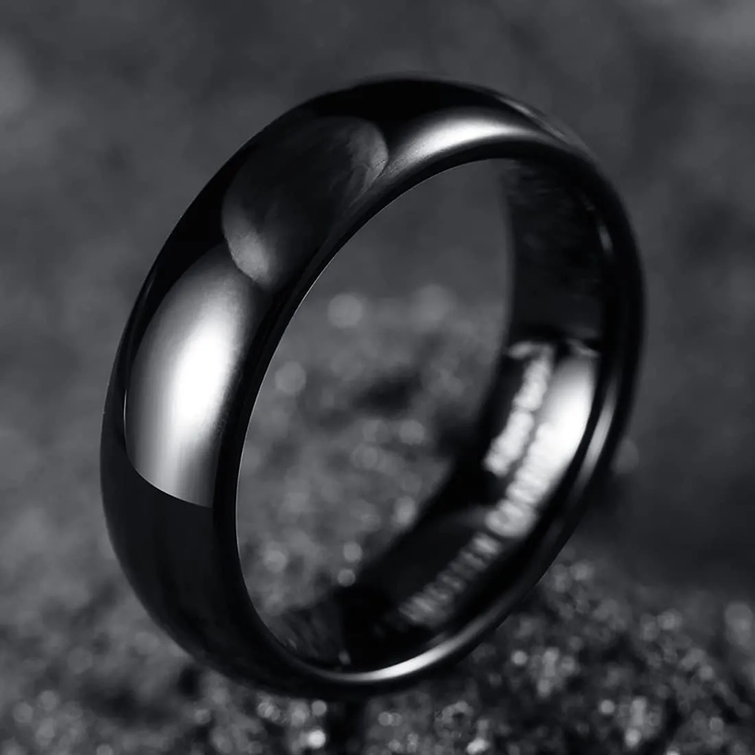 King Will 2mm 4mm 6mm 7mm 8mm Silver Tungsten Carbide Mens Ring - Basic Wedding Band for Men Women, Silver Gunmetal Black Blue Domed High Polish Finish Wedding Ring, Comfort Fit Size 4-15