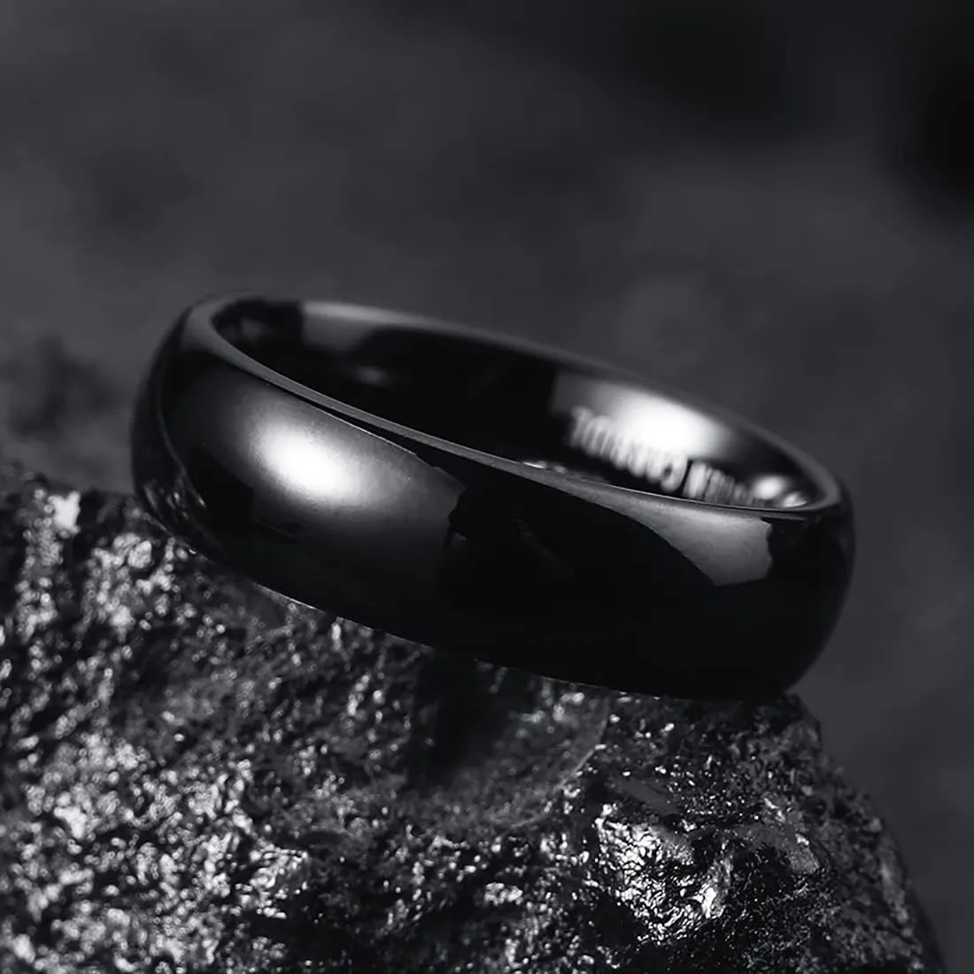 King Will 2mm 4mm 6mm 7mm 8mm Silver Tungsten Carbide Mens Ring - Basic Wedding Band for Men Women, Silver Gunmetal Black Blue Domed High Polish Finish Wedding Ring, Comfort Fit Size 4-15
