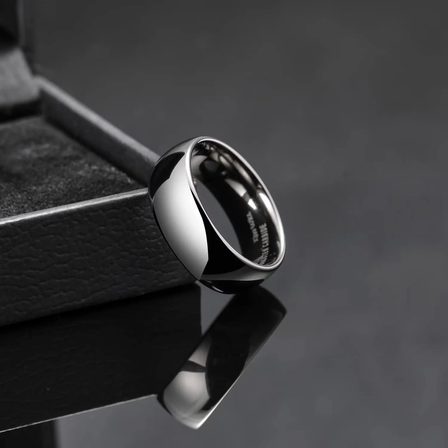 King Will 2mm 4mm 6mm 7mm 8mm Silver Tungsten Carbide Mens Ring - Basic Wedding Band for Men Women, Silver Gunmetal Black Blue Domed High Polish Finish Wedding Ring, Comfort Fit Size 4-15