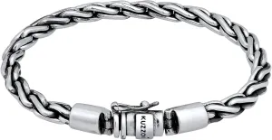 kuzzoi 925 Sterling Silver Round Byzantine Bracelet for Men, Length 7,48 inch - 9,05 inch, Width 0,24 inch, 0.85 oz