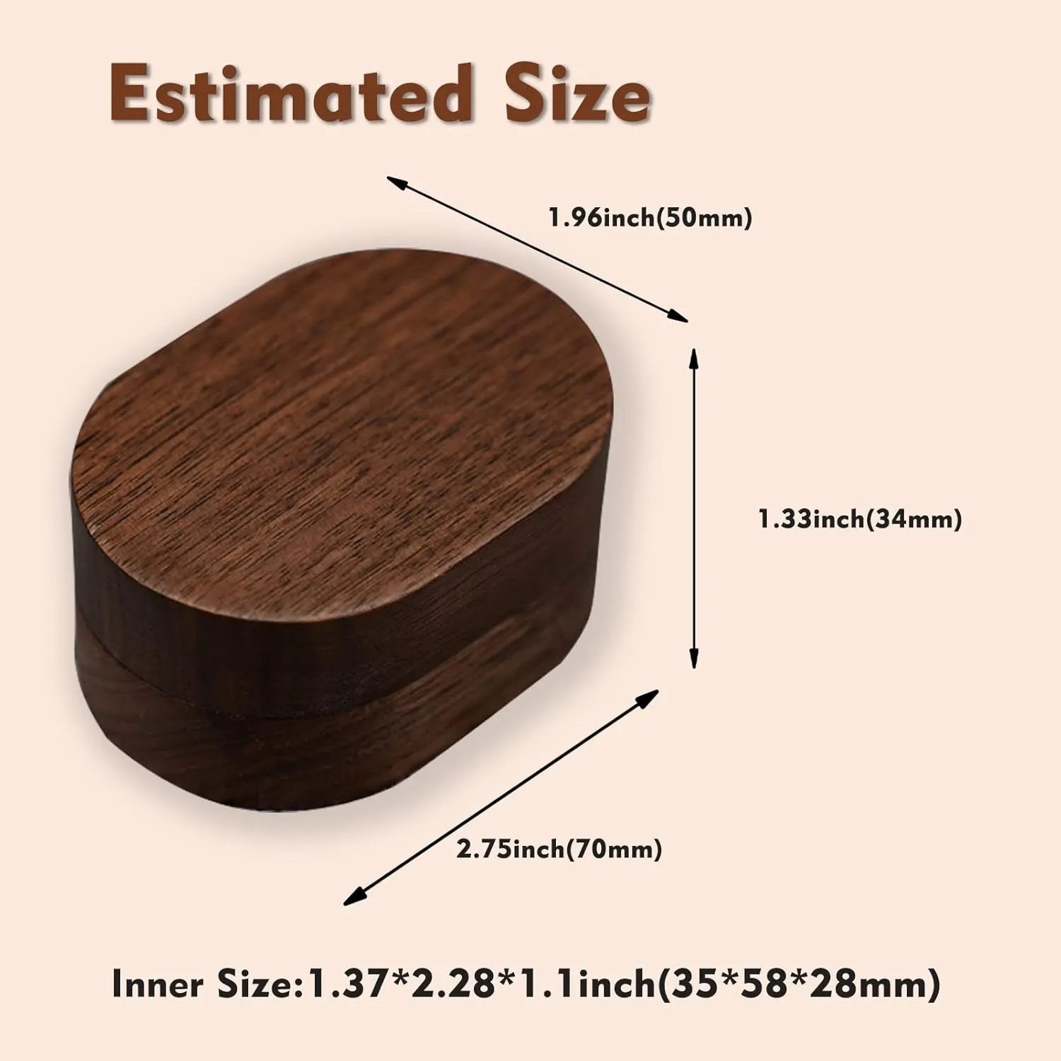 LAIFU Custom Wooden Ring Box for Wedding Ceremony with Text and Pattern Personalised Proposal/Engagement Ring Boxes