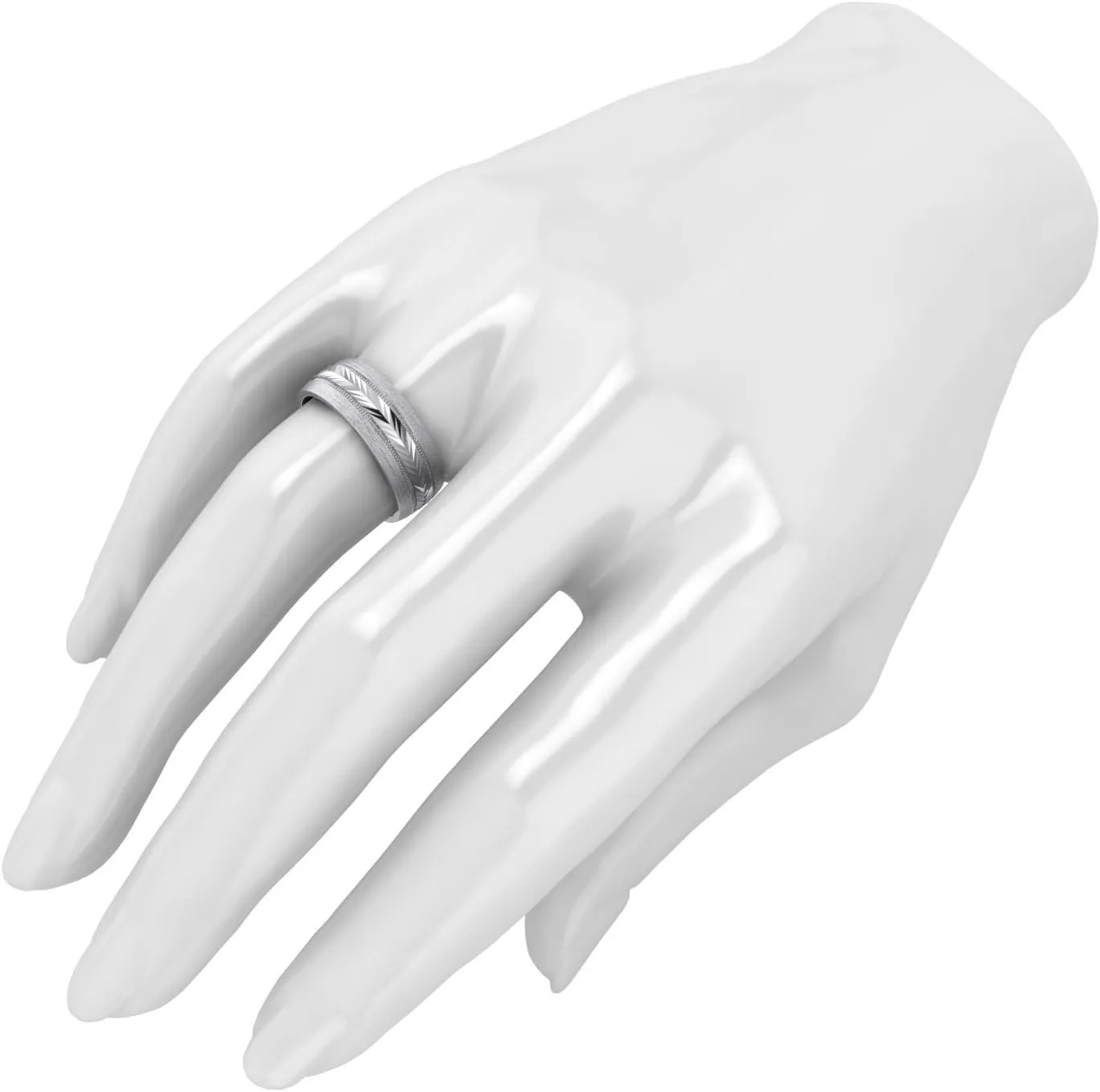 LANDA JEWEL (5 Styles) Heavy Solid Sterling Silver Wedding Band Diamond Cut Patterned Ring Comfort Fit Unisex