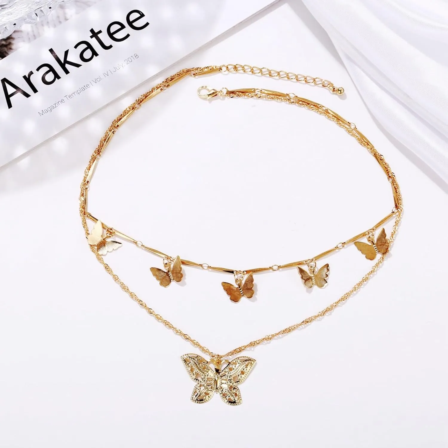 Layered Gold Plated Necklaces For Women Trendy Dainty Non Tarnish Chunky 14k Gold Layering Prom Necklace Set Gold Chain Choker Charm Necklace Stack For Woman