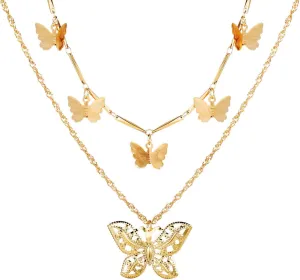 Layered Gold Plated Necklaces For Women Trendy Dainty Non Tarnish Chunky 14k Gold Layering Prom Necklace Set Gold Chain Choker Charm Necklace Stack For Woman