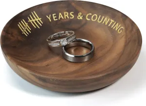LerchPhi Ring Holder Dish Dia. 4 Inch - 10 Year Anniversary Wooden Gifts for Him & Her, Celebrate a Decade with Traditional 10th Anniversary Wooden Gifts for wife.