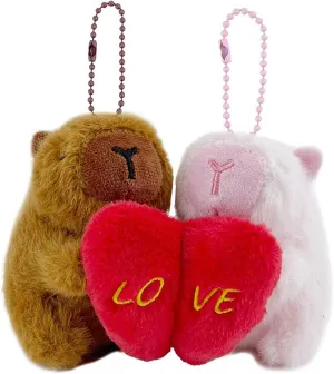 Love Plush Couple Keychains, Magnetic Heart Connection, Soft Plush Material, Novelty Modern Key-chains, Unisex Adults, Single Attribute, Couples, Families, Friends, Romantic Gift-givers