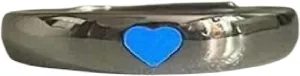 Luminous Blue Green Light Heart Ring Glow In Dark Women Men Fluorescent Adjustable Finger Rings Fashion Couple Jewelry Gifts
