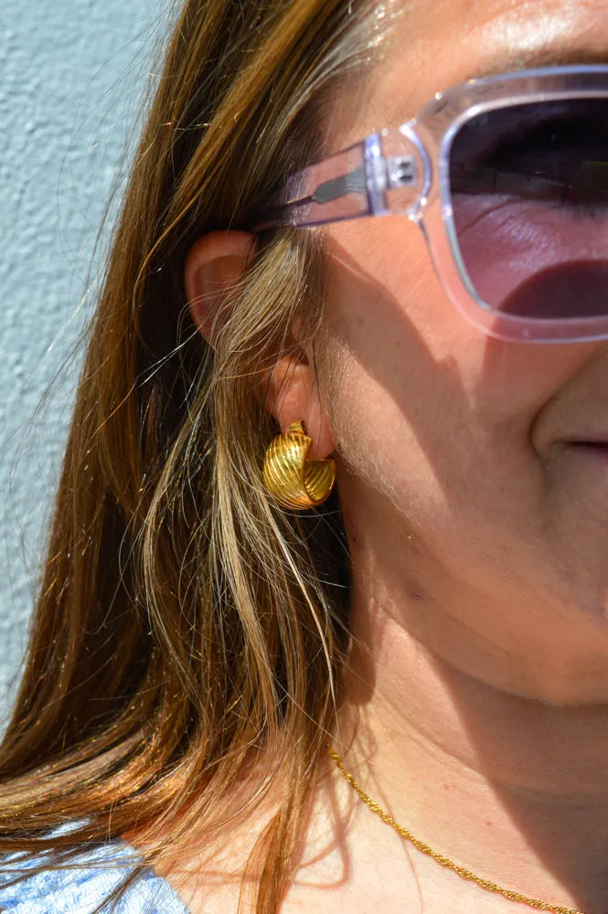 Lunar Textured Chunky Hoops
