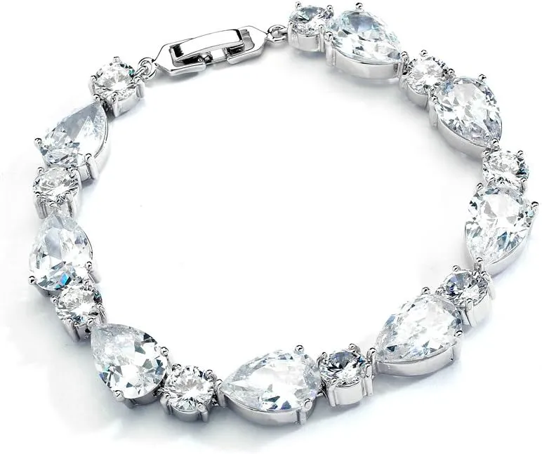 Mariell CZ Bridal Bracelet, CZ Tennis Bracelet for Brides, Cubic Zirconia Bridal and Wedding Jewelry