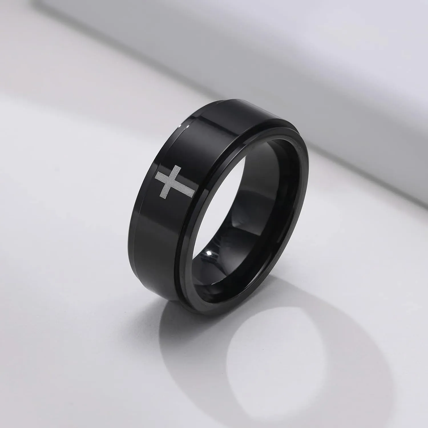 MEALGUET Personalized Ring for Men Women,Stainless Steel Unisex Brushed Plain Simple Custom Name Wedding Band for Men&Women,Waterproof and Non Allergy,Gift for Men,Blue/Black/Gold Plated