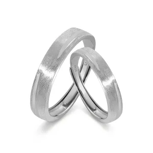 Meissa Couple Rings 925 Sterling Silver Couple Bands for Men and Women Pure Silver Ring Matching Rings Wedding Bands Size Adjustable (Set of 2-2.9 3.8mm)