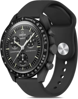Meliya Bands for Moonswatch Watch, Soft Silicone Strap Compatible with Omega X Swatch Moonswatch Speedmaster/Rolex/SEIKO 20mm Watch, Swatch Omega Moonswatch Speedmaster Watch Replacement Band for Women Men