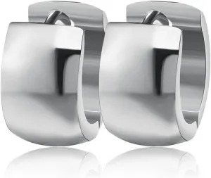 MELUOGE Unique Fashionable Stainless Steel Small Hoop Earrings for Men Women Huggie Earrings