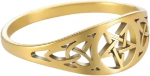 Menorah Ring Jewish Magen Judaica Hebrew Israel Faith Lamp Hanukkah Stainless Steel Finger Ring For Women