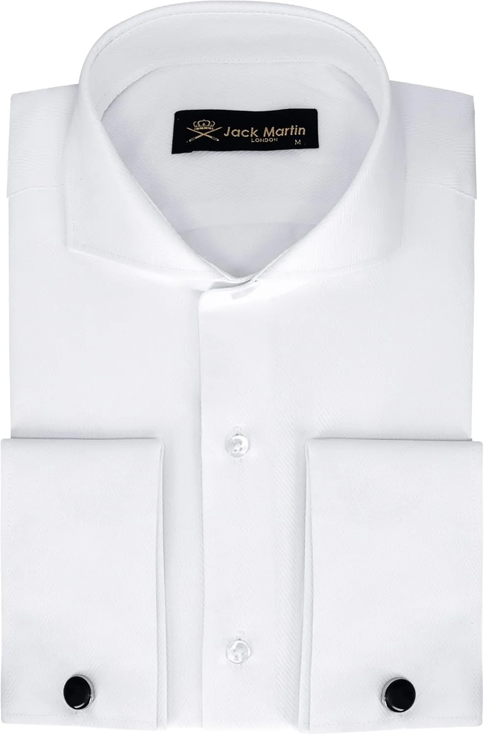 Men's French Cuff Dress Shirts with Cutaway Collar | Cufflinks Included | Luxe Long Sleeve Button-Up Shirt for Men