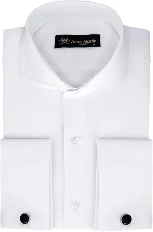 Men's French Cuff Dress Shirts with Cutaway Collar | Cufflinks Included | Luxe Long Sleeve Button-Up Shirt for Men