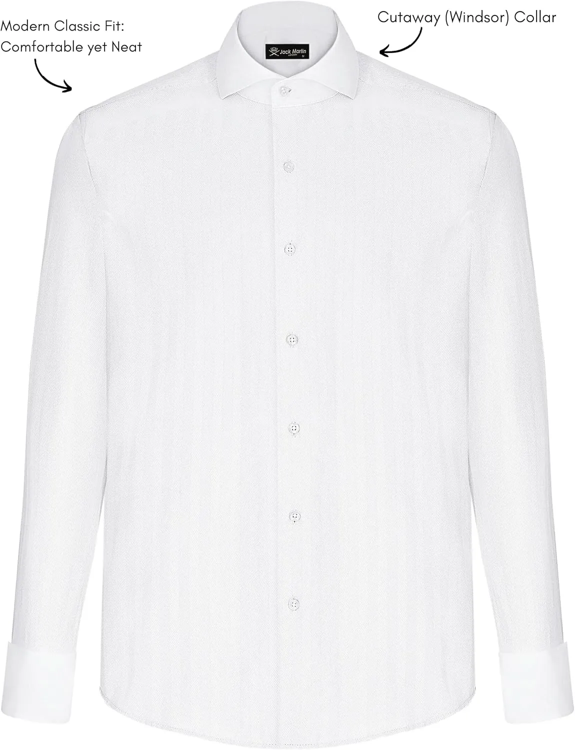 Men's French Cuff Dress Shirts with Cutaway Collar | Cufflinks Included | Luxe Long Sleeve Button-Up Shirt for Men