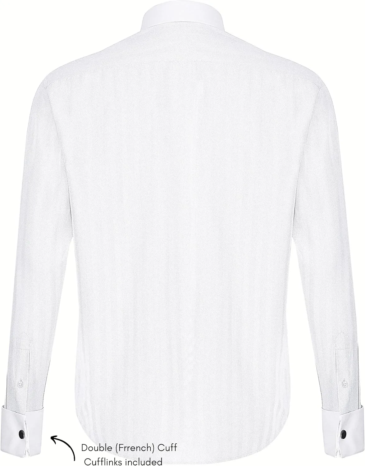 Men's French Cuff Dress Shirts with Cutaway Collar | Cufflinks Included | Luxe Long Sleeve Button-Up Shirt for Men