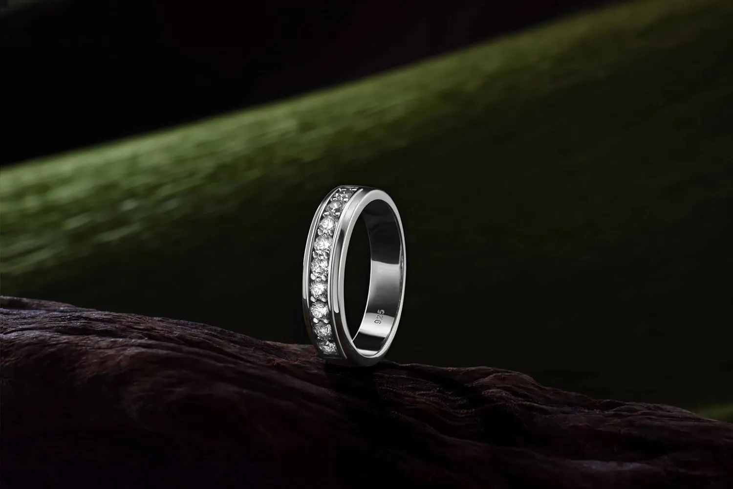 Mens wedding Band 925 Sterling Silver Gold Rings For Men 14K White and Yellow Gold Plated 1ct 9 Round 5A Cubic Zirconia Promise Rings For Him Size 8-13