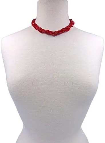 MGR MY GEMS ROCK! Multi-Strand Layered Bib Collar Statement Beaded Crystal Necklace.