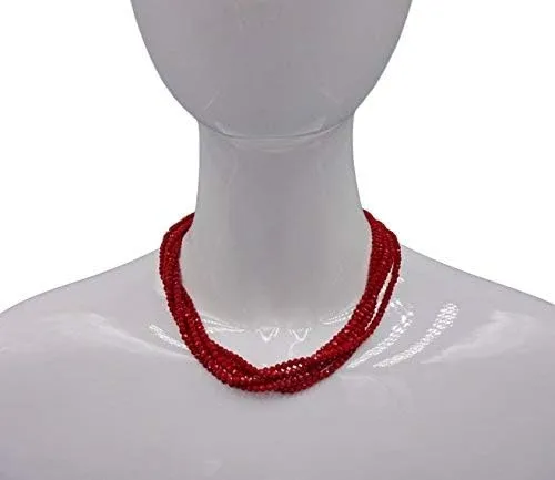 MGR MY GEMS ROCK! Multi-Strand Layered Bib Collar Statement Beaded Crystal Necklace.