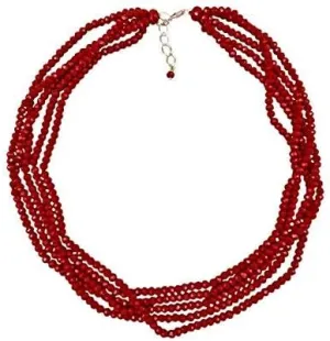 MGR MY GEMS ROCK! Multi-Strand Layered Bib Collar Statement Beaded Crystal Necklace.