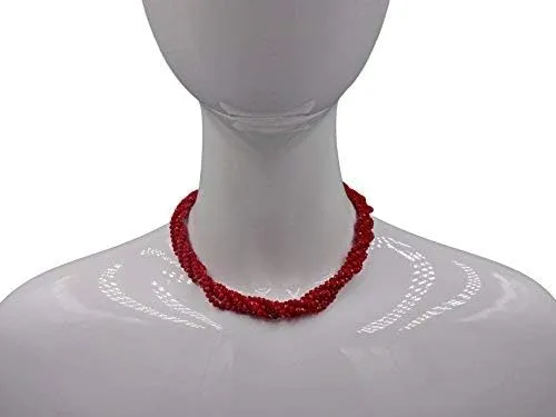 MGR MY GEMS ROCK! Multi-Strand Layered Bib Collar Statement Beaded Crystal Necklace.