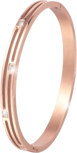 MILAKOO Stainless Steel Bracelet Hollow Geometric Oval Bangle with Rhinestone for Women/Mom Gifts