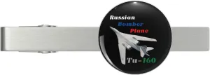 Modern-Bomber-Aircraft T-160 Silver Tie Clip Tie Bar Veteran Gift
