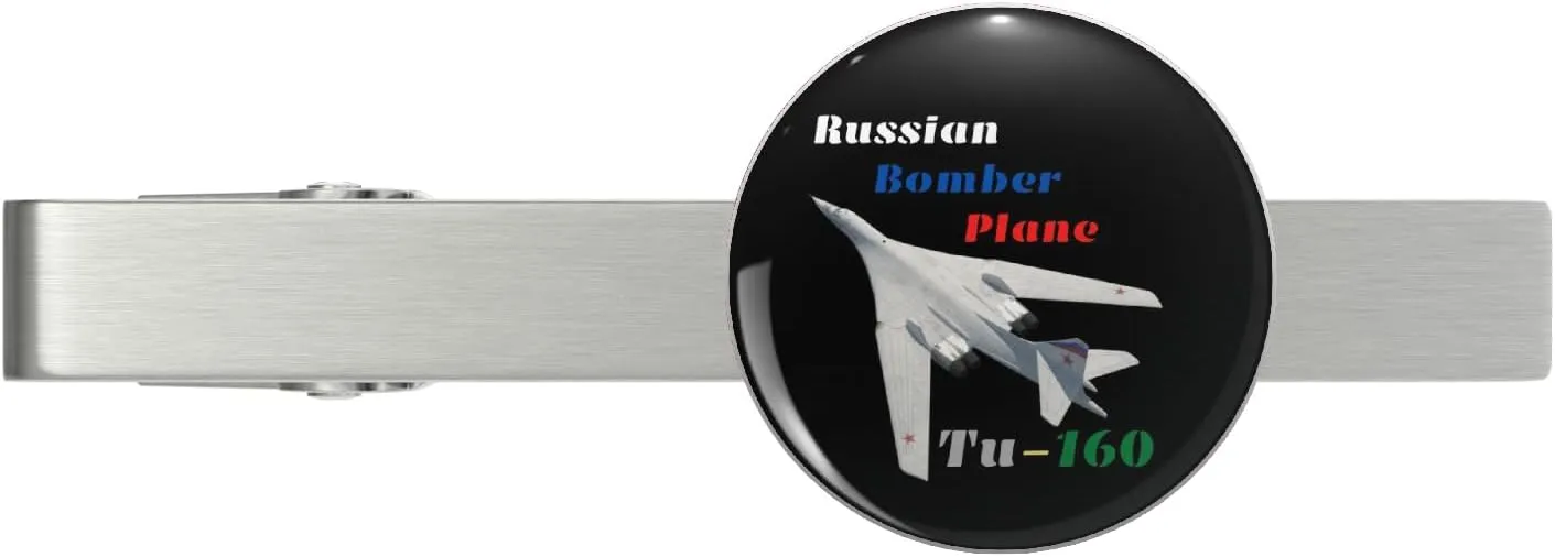 Modern-Bomber-Aircraft T-160 Silver Tie Clip Tie Bar Veteran Gift
