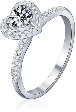 Moissanite Jewelry Fashion Rings Eternity Band Wedding Bands for Couples Heart Ring Moissanite Engagement Rings for Women Sweet Love Light Luxury Advanced Closed S925 Silver Wedding Accessories