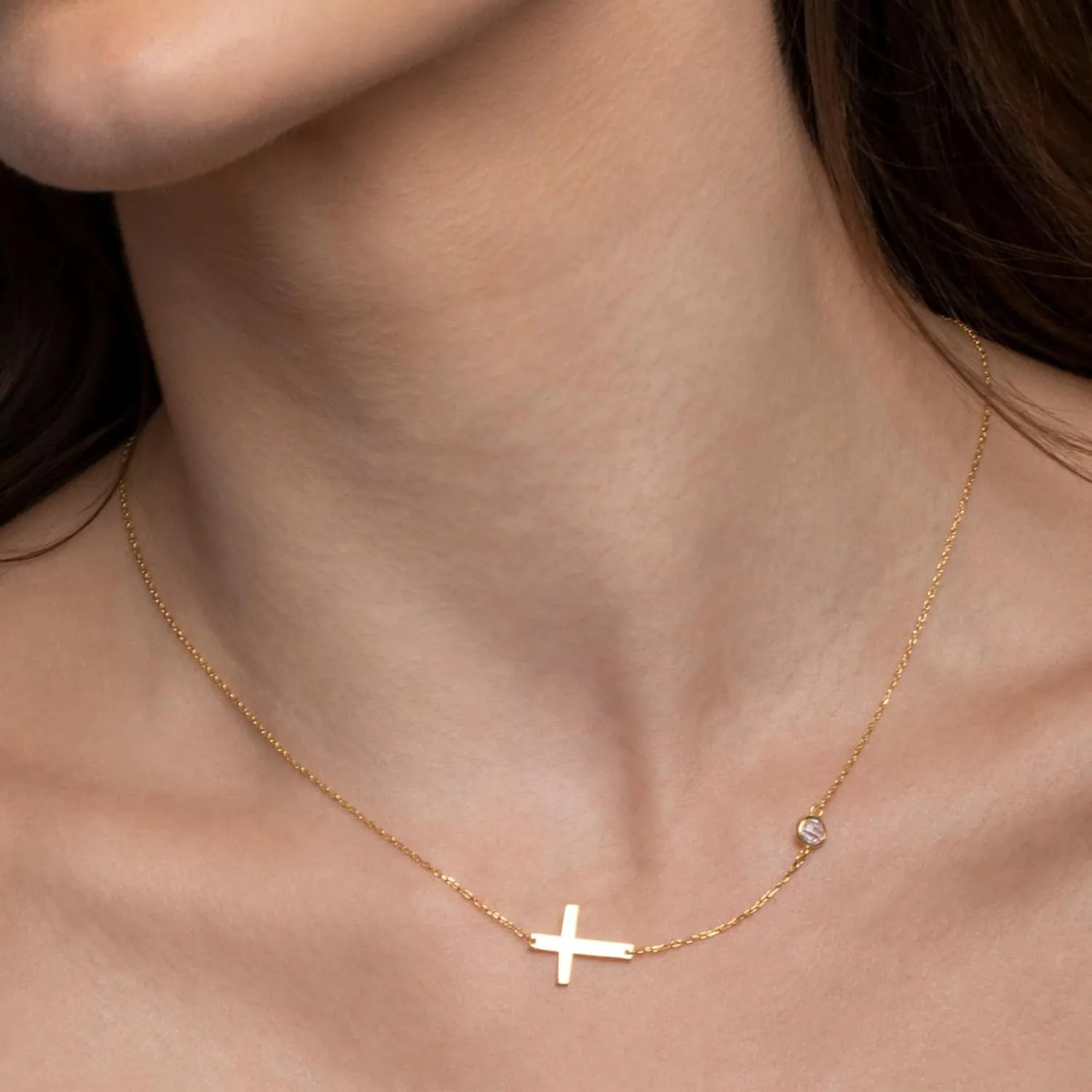 MONOZO Cross Necklace for Women14K Gold Plated Cross Necklace Layered Gold Cross Necklace Tiny Sideway Cross Choker Necklace Gold Cross Necklaces for Women Trendy Gold Jewelry Gifts for Women Trendy