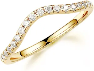 MOOSEA 1.8mm Moissanite Curved Wedding Band for Women, D Color VVS1 Clarity Round Lab Created Half Eternity Ring 14K White Yellow Rose Gold Vermeil Moissanite Contour Stackable Rings for Women