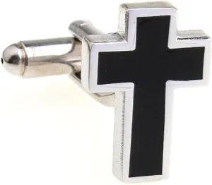 MRCUFF Cross Pair Cufflinks in a Presentation Gift Box & Polishing Cloth