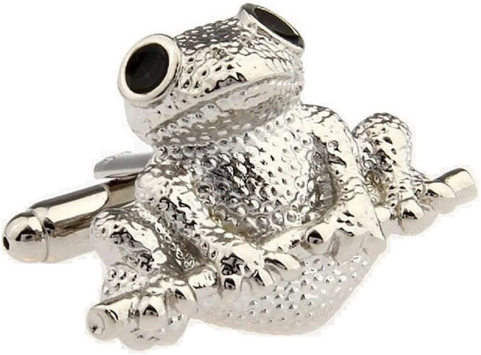 MRCUFF Frog Pair Cufflinks in a Presentation Gift Box & Polishing Cloth