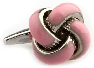 MRCUFF Knot Pink Bands Pair Cufflinks in a Presentation Gift Box & Polishing Cloth